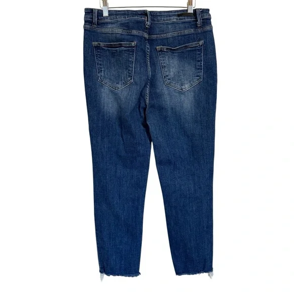 Risen High Rise Distressed Relaxed Fit Skinny Jeans Women’s  size 32/15 - Picture 4 of 14